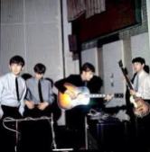 Beatles 421 - The Beatles rehearsing for a radio show at the BBC , 1963